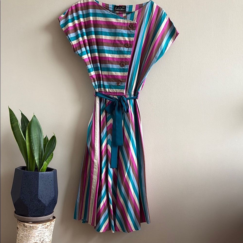 Vintage Striped Cotton Dress